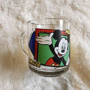 Vintage Glass Mickey Minnie Mouse Mug